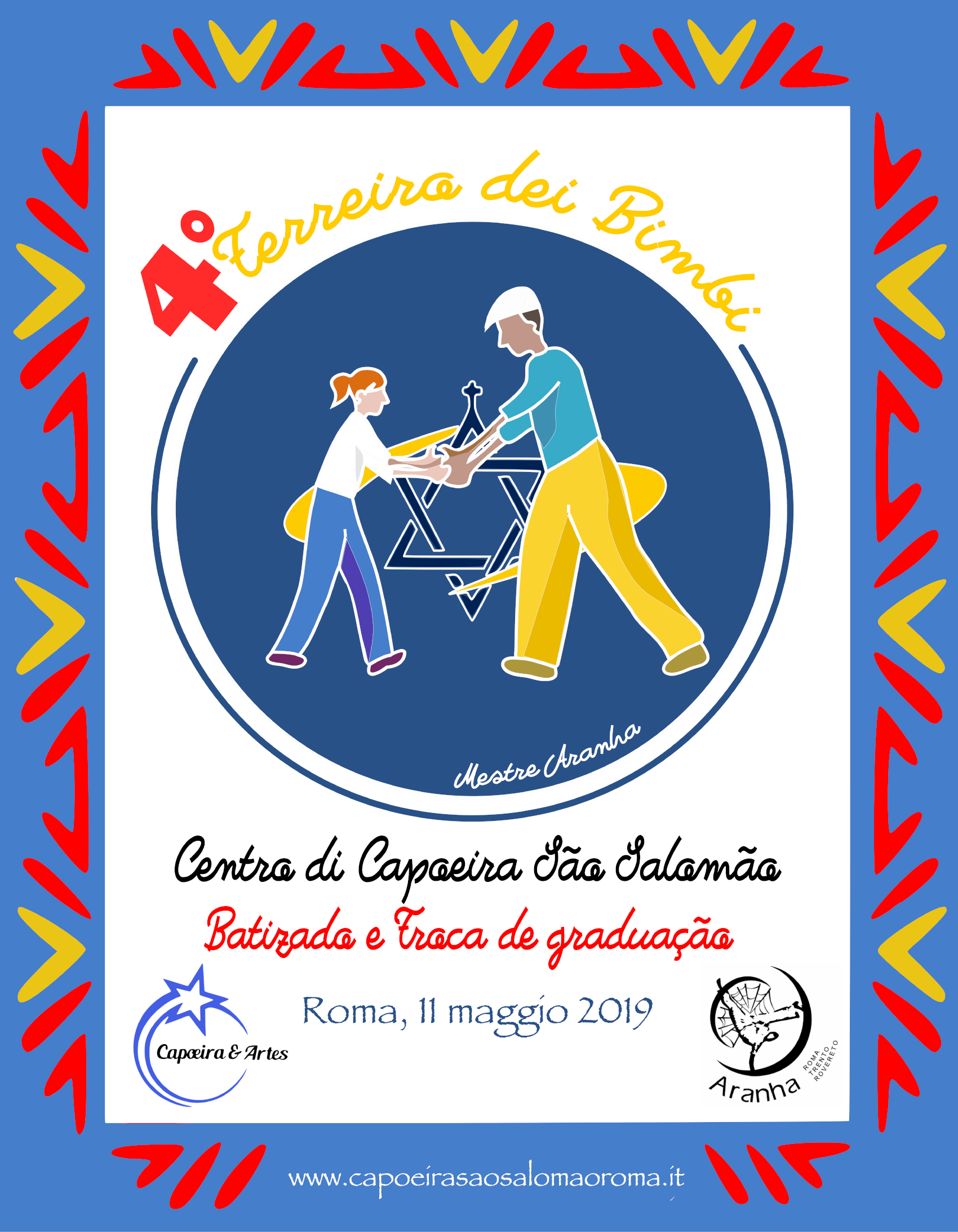4° terreiro dei bimbi, batizado de capoeira a Roma: locandina